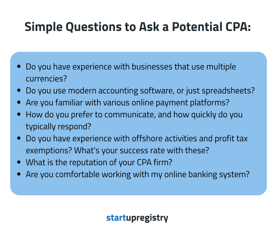 What to ask a potencial CPA (Certified Public Accountant)?