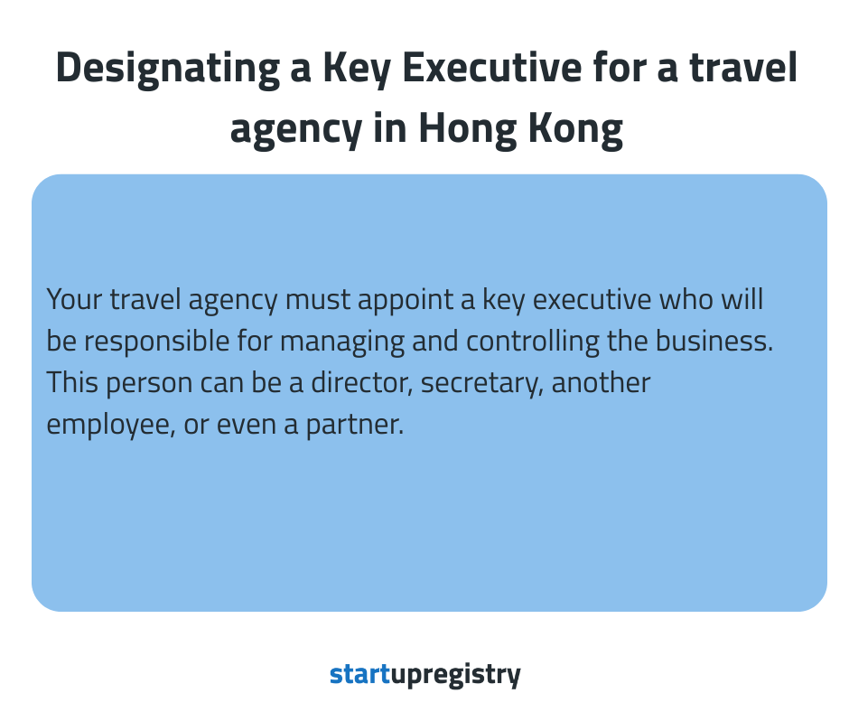 Designating a Key Executive for a travel agency in Hong Kong